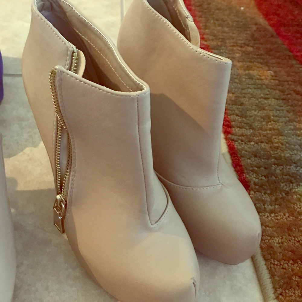 Beige booties